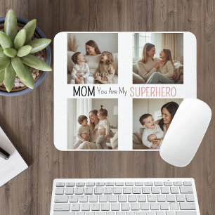 Moderne personalisierte Superheld-Mutter-Fotocolla Mousepad