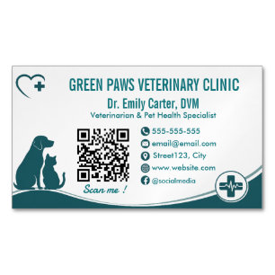 Moderne personalisierte Tierklinik Magnetische Visitenkarte