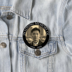 Moderne Personalisierte Todesfoto-Gedenkstätte Button