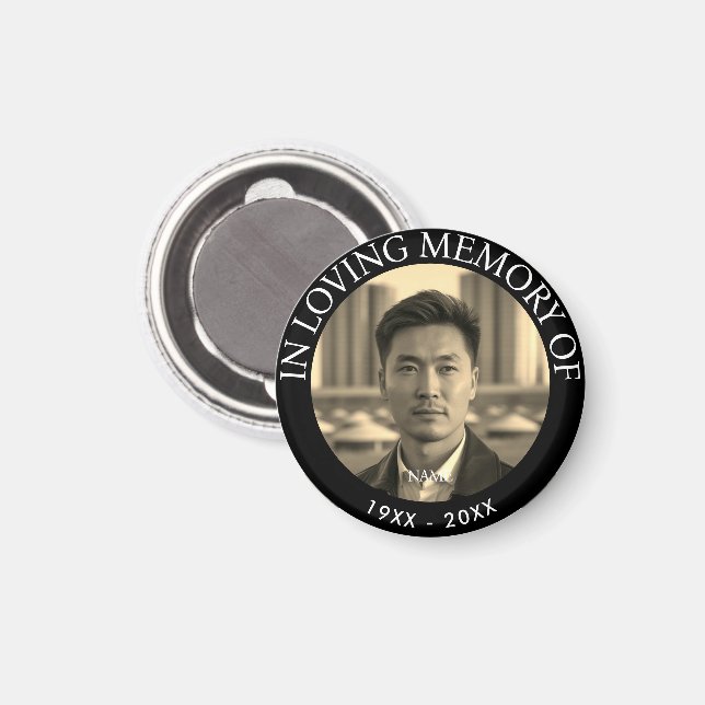 Moderne Personalisierte Todesfoto-Gedenkstätte Magnet (Vorderseite/Rückseite)