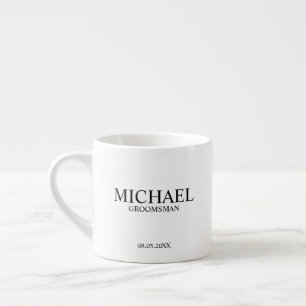 Moderne personalisierte Trauzeugen-Kaffeetasse Espressotasse