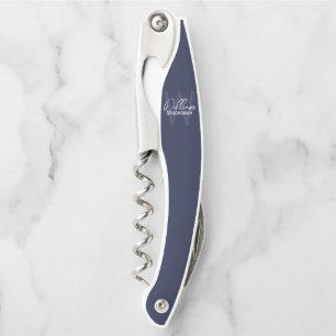Moderne personalisierte Trauzeugen-Monogramm und N Kellnermesser