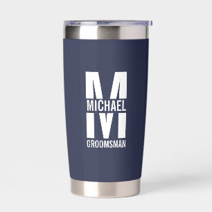 Moderne personalisierte Trauzeugen-Monogramm und N Thermobecher