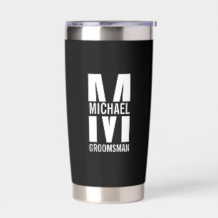 Moderne personalisierte Trauzeugen-Monogramm und N Thermobecher