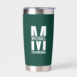 Moderne personalisierte Trauzeugen-Monogramm und N Thermobecher