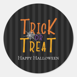 Moderne Personalisierte Trick- oder Treatongram Runder Aufkleber