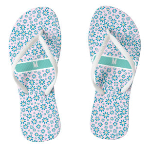 Moderne personalisierte Unisex Gänseblümchen Initi Flip Flops