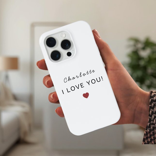 Moderne personalisierte Valentinsgruß – Ich liebe  iPhone Hülle (Von Creator hochgeladen)