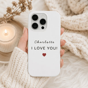 Moderne personalisierte Valentinsgruß – Ich liebe iPhone 15 Pro Hülle