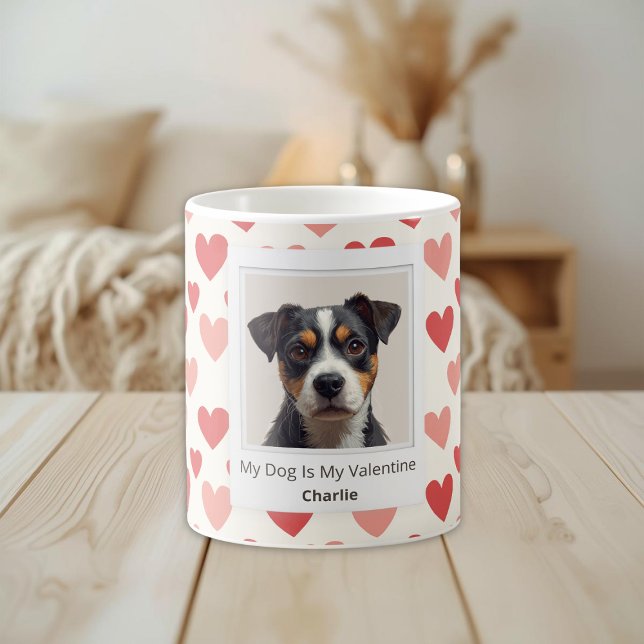 Moderne Personalisierte Valentinsmug für Hundebesi Kaffeetasse (Von Creator hochgeladen)