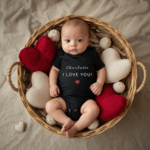 Moderne personalisierte Valentinstag-Baby-Body