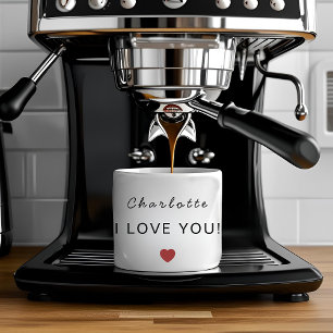 Moderne personalisierte Valentinstag-Espressotasse Espressotasse