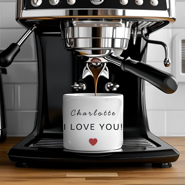 Moderne personalisierte Valentinstag-Espressotasse Espressotasse (Von Creator hochgeladen)