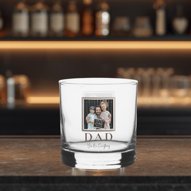 Moderne personalisierte Vater-Foto Whiskyglas (Von Creator hochgeladen)