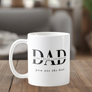 Moderne personalisierte VATER-Namen-Tasse Kaffeetasse