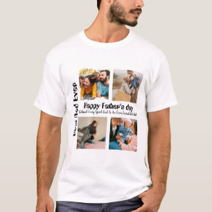 Moderne Personalisierte Väter Tag 4 Foto Collage T-Shirt