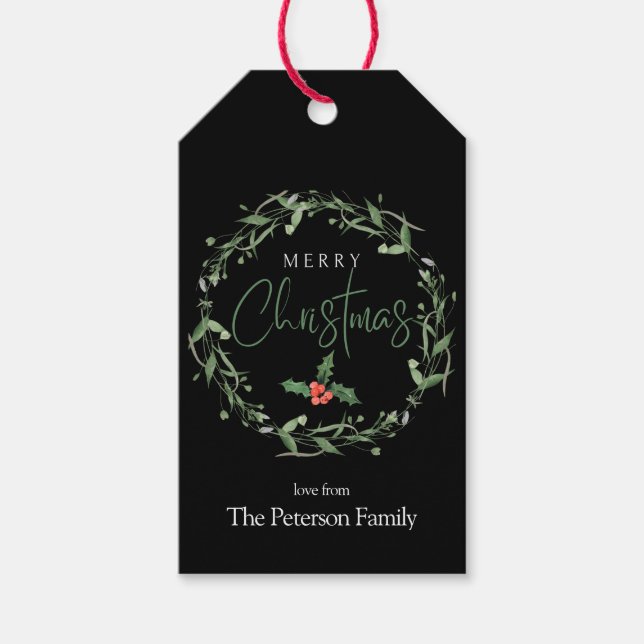 Moderne, Personalisierte Weihnachtsgeschenke Tags Geschenkanhänger (Vorderseite)
