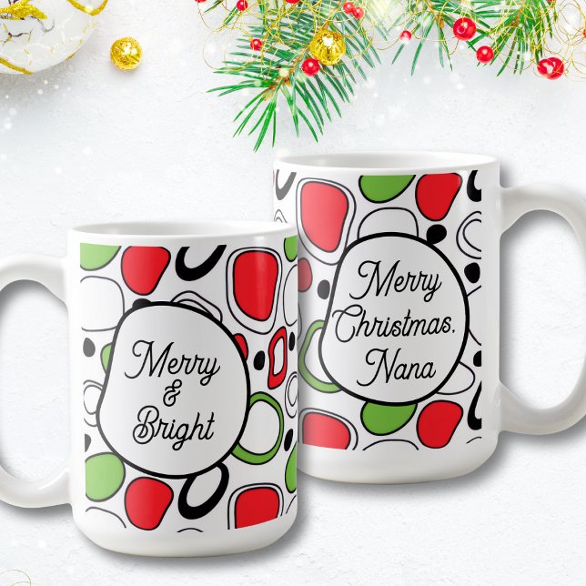 Moderne personalisierte Weihnachtstasse  Kaffeetasse (Modern Holiday Personalized Coffee Mug)