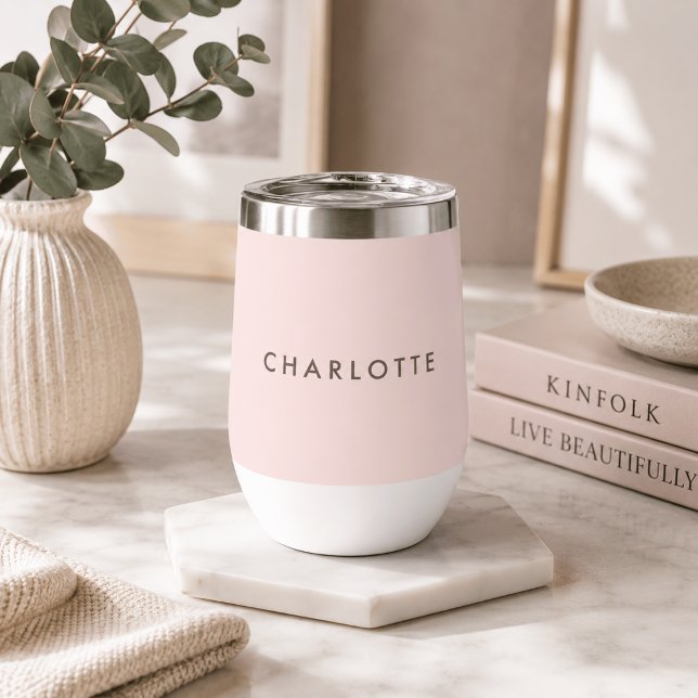 Moderne personalisierte Weintumbler in Rosé (Von Creator hochgeladen)