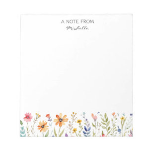 Moderne Personalisierte Wildblume Notizblock