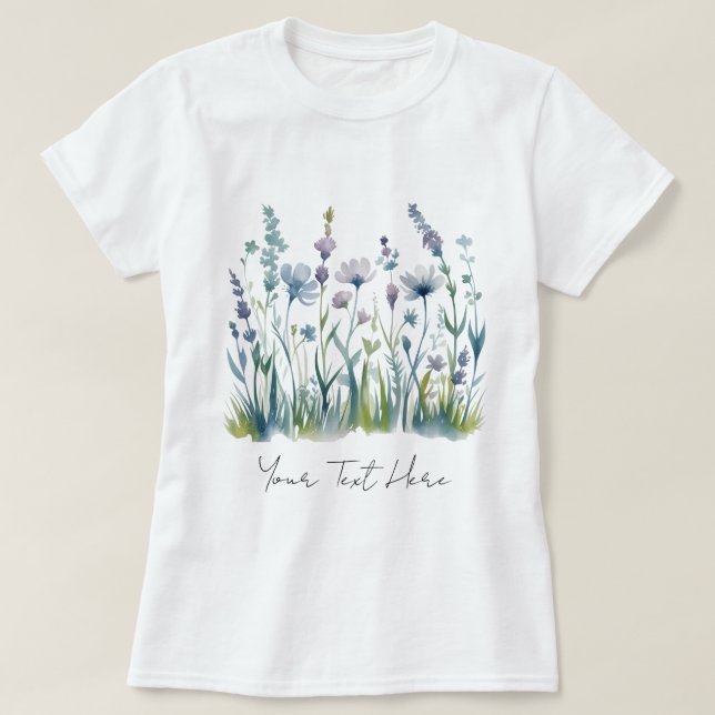 Moderne Personalisierte Wildblume T-Shirt (Design vorne)