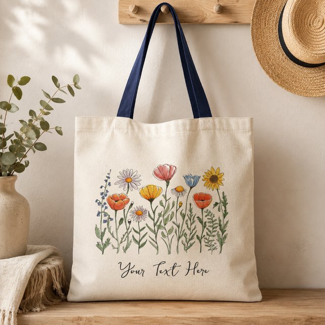 Moderne Personalisierte Wildblume Tragetasche (Von Creator hochgeladen)