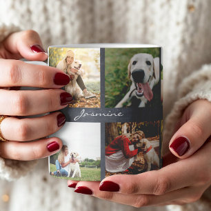 Moderne Personalisierten 10 Foto Hundekhalkboard Kaffeetasse