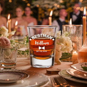 Moderne persönliche Trauzeugen-Hochzeit Schnapsglas