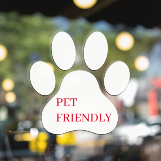 Moderne "Pet Friendly" Paw Print Fensteraufkleber (Von Creator hochgeladen)