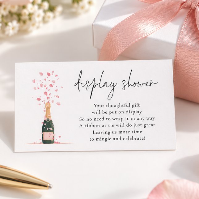 Moderne Petals Prosecco Brautdisplay Dusche Begleitkarte (Von Creator hochgeladen)