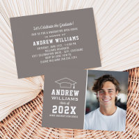Moderne Pewter Gray Foto Graduation Party