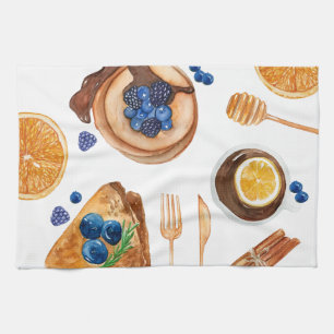 Moderne Pfannkuchen Küche Schönheit Frühstück Geschirrtuch