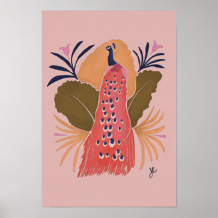 Moderne Pfauen-Wandkunst Poster