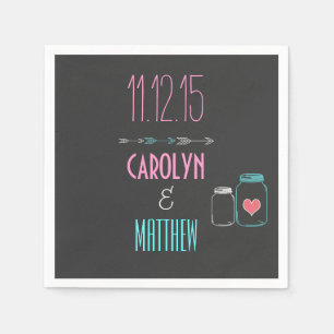 Moderne Pfeile Masonjar Gray Wedding Napkins Serviette