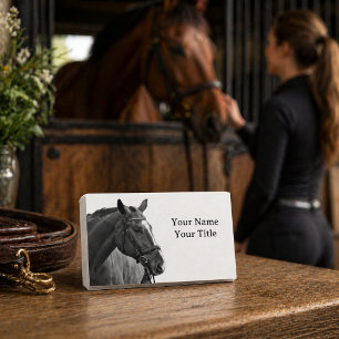 Moderne Pferde-Schwarz-Weiß-Reitsport Visitenkarte