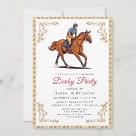 Moderne Pferderennen Derby-Party Reitsport  Einladung