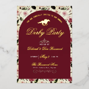 Moderne Pferderennen Derby-Party Reitsport Folie Folieneinladung