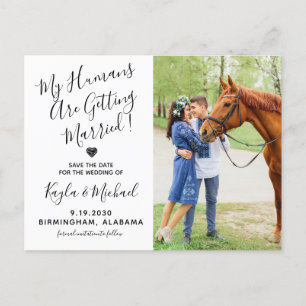 Moderne Pferdeschlitteneise Save the Date Ankündigungspostkarte