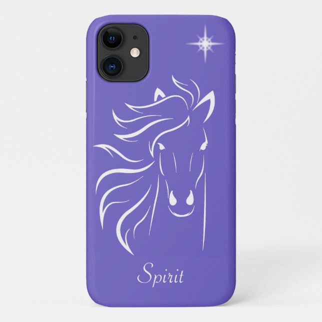 Moderne Pferdesilhouette Bildkunst auf Periwinkle Case-Mate iPhone Hülle (Rückseite)
