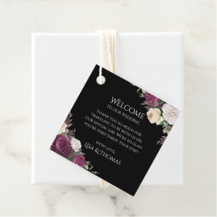 Moderne Pfingstrosen Hochzeit Willkommensgeschenk Geschenkanhänger