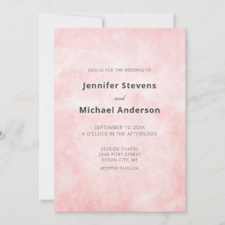 Moderne Pfirsich-Aquarell saubere minimalistische Einladung