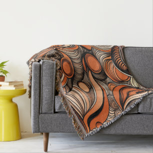 Moderne Pfirsich-Orange-Abstraktmuster Decke