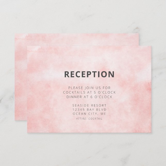 Moderne Pfirsichfarben Saubere Minimalistische Hoc Begleitkarte (Vorne/Hinten)