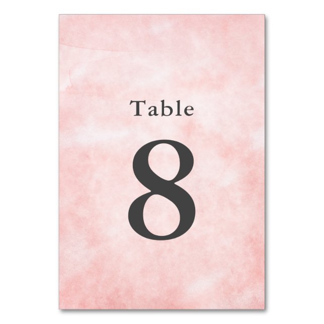 Moderne Pfirsichfarben Saubere Minimalistische Hoc Tischnummer (Vorderseite)