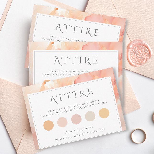 Moderne Pfirsichkleideräume Blume Begleitkarte (Von Creator hochgeladen)