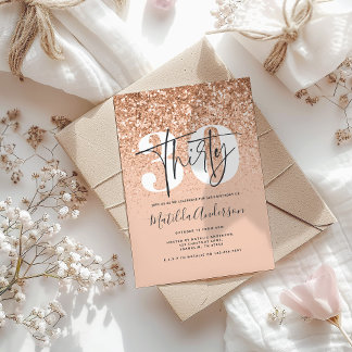 Moderne Pfirsichtypografie 30 Geburtstag