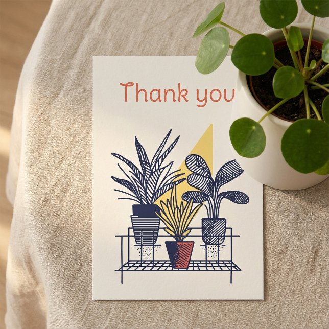 Moderne Pflanze Botanische Dankeschön Karte (Modern house plant Botanical Thank You Card)