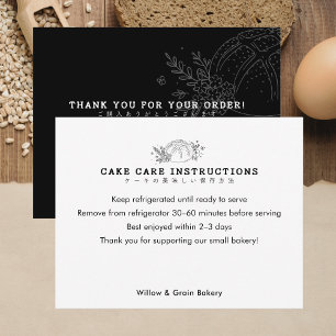 Moderne Pflege von Kuchen für kleine Bäckereien Dankeskarte