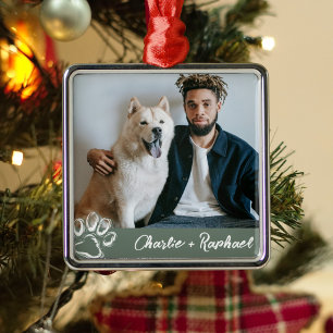 Moderne Pfotenabdruck einseitige Hund Haustier Fot Ornament Aus Metall