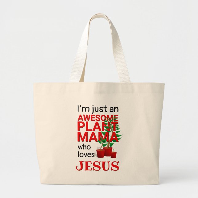 Moderne PHANTASTISCHE PFLANZE MAMA LIEBEN JESUS Jumbo Stoffbeutel (Vorne)